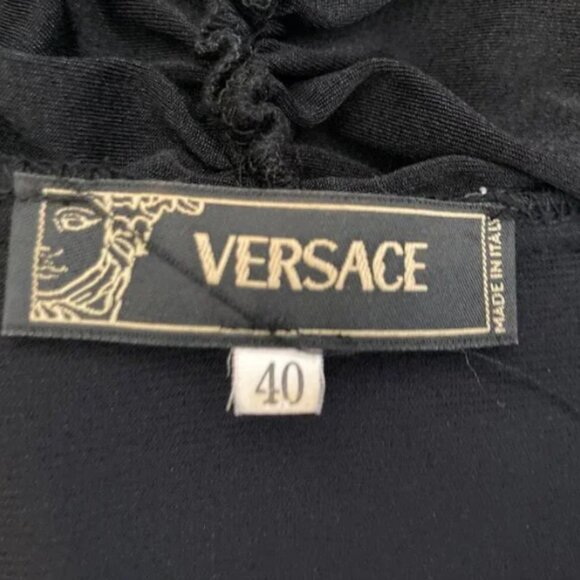 Versace Black Tulle Sequins Sleeveless Cocktail Party Dress Italy EUR 40 US 9 JR - Picture 5 of 12